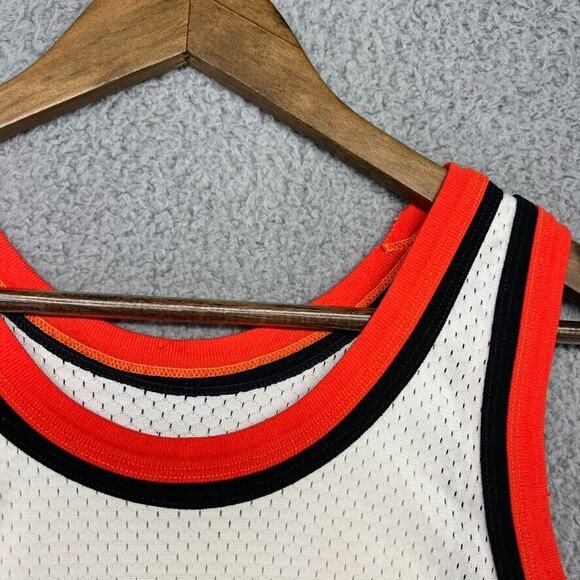Vintage Center Line Basketball Jersey Mens Medium White Orange Mesh Champion 80s - Picture 5 of 12